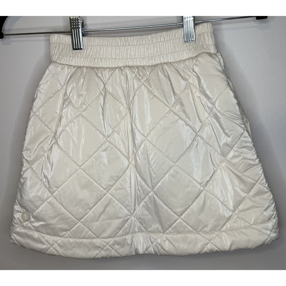 Athleta Girl White Quilted Toasty Buns Sherpa Lined Snowbound Small Sz 7 - Picture 3 of 10